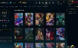 TODOS OS CHAMPS ! Ex-Mestre! Unico Dono! 253 Skins