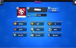 VENDO CONTA BRAWL STARS 19K900 TROFEUS 33/35 PERSONAGENS