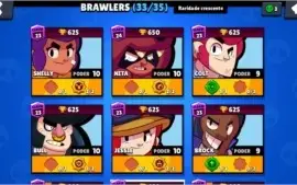 VENDO CONTA BRAWL STARS 19K900 TROFEUS 33/35 PERSONAGENS