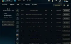 Conta Platina 1 com TODOS os champs e 315 Skins + 130 Cromas