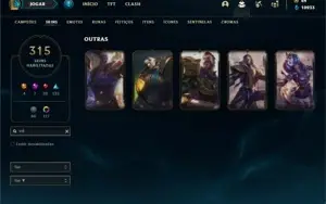 Conta Platina 1 com TODOS os champs e 315 Skins + 130 Cromas