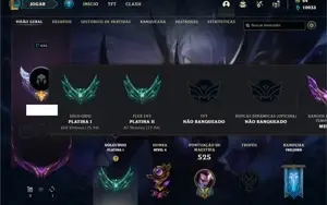 Conta Platina 1 com TODOS os champs e 315 Skins + 130 Cromas