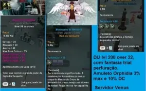 Vendo DU lvl 200 Over 22 - Cabal BR Servidor Vênus