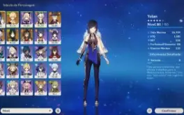 Conta Genshin com Yelan C2 + aqua simulacra, Lyney e outros