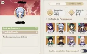 [AR57] Conta Genshin Ganyu C1+Raiden+Venti+Zhongli+Xiao etc.