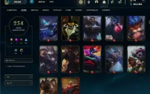 Bronze 2 com TODOS os champs e 234 Skins ( MAIN ADC )