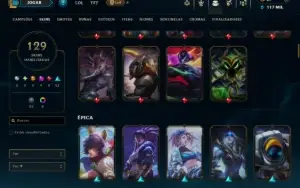 Unranked com TODOS os Champs e 129 Skins +2 Prestigios