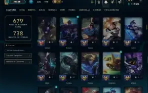 Unranked com TODOS os Champs e 129 Skins +2 Prestigios