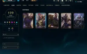 Unranked com TODOS os Champs e 129 Skins +2 Prestigios