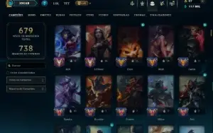 Unranked com TODOS os Champs e 129 Skins +2 Prestigios