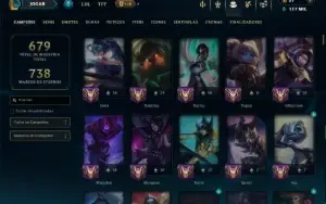 Unranked com TODOS os Champs e 129 Skins +2 Prestigios