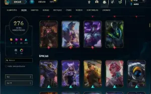 Prata 4 com TODOS os champs e 276 Skins + 5 Miticas