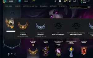Prata 4 com TODOS os champs e 276 Skins + 5 Miticas