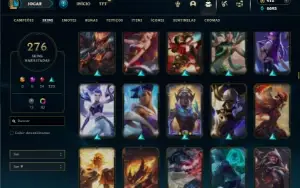 Prata 4 com TODOS os champs e 276 Skins + 5 Miticas