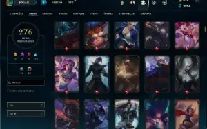 Prata 4 com TODOS os champs e 276 Skins + 5 Miticas