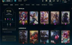 Prata 4 com TODOS os champs e 276 Skins + 5 Miticas