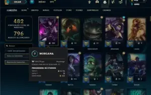 Prata 4 com TODOS os champs e 276 Skins + 5 Miticas