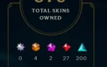 Conta league of legends. lvl 739, 376 skins, todos os champs