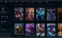 Conta de lol plat v quase full champ e +50 skins