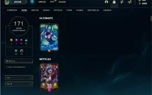 Conta bronze 1 com 150 Champs e 171 Skins