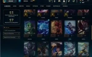 Platina 4 com 40 Champs e 6 Skins + 2 Fragmentos