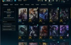 Platina 4 com 40 Champs e 6 Skins + 2 Fragmentos