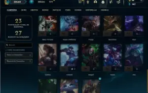 Platina 4 com 40 Champs e 6 Skins + 2 Fragmentos