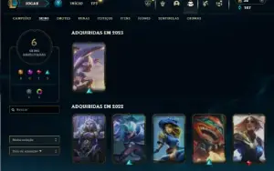 Platina 4 com 40 Champs e 6 Skins + 2 Fragmentos