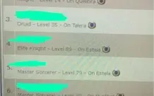 VENDO CHAR RP EM QUELIBRA - LOYALTY 20% - LEVEL 319