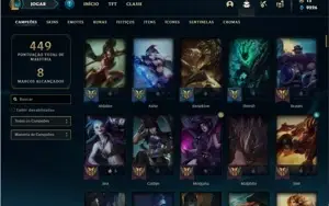 Conta unranked com 144 Champs e 91 Skins