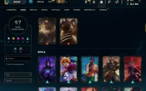 Unranked com 150 Champs e 97 Skins ( MAIN ADC )