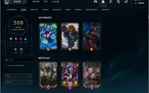 CONTA ALL CHAMP E RUNAS, 308 SKIN(3 ULTIMATE, 3 MISTICA)
