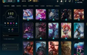 Unranked com TODOS os champs e 182 Skins ( MAIN SUP )
