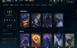 Unranked com TODOS os champs e 182 Skins ( MAIN SUP )