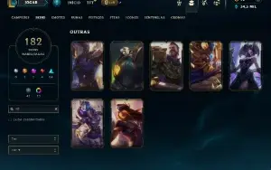 Unranked com TODOS os champs e 182 Skins ( MAIN SUP )