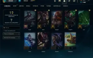 Unranked com 9 Skins e 9 Champs + 30 Fragmentos