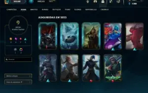 Unranked com 9 Skins e 9 Champs + 30 Fragmentos