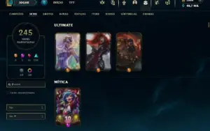 Prata 1 com TODOS os champs e 245 Skins + 1600 RP
