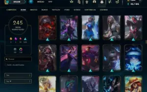 Prata 1 com TODOS os champs e 245 Skins + 1600 RP
