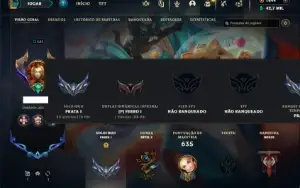 Prata 1 com TODOS os champs e 245 Skins + 1600 RP