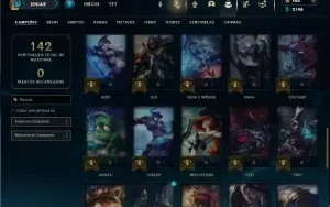 Platina 2 com 50 Champs e 6 Skins + 29 Espolios
