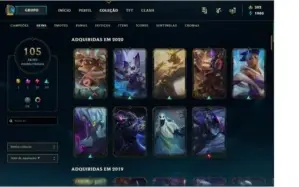 Conta LOL (127 Campeões + 105 Skins)