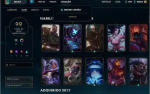 Conta League of Legends varias skins muitos champs Platina V