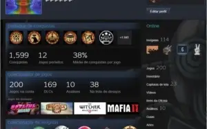 Conta STEAM nivel (94) com 200+jogos