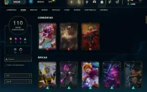 Prata 1 com 150 Champs e 110 Skins + 3 Espolios