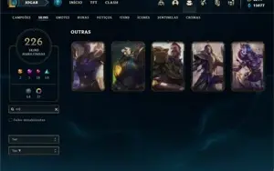 Conta Unranked com TODOS os champs e 226 Skins + 60 Cromas