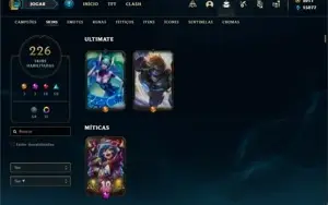 Conta Unranked com TODOS os champs e 226 Skins + 60 Cromas
