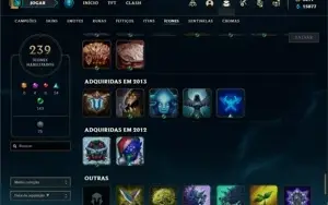 Conta Unranked com TODOS os champs e 226 Skins + 60 Cromas