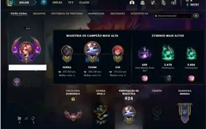 Conta bronze 2 com 110 Champs e 160 Skins + 3 Prestigios