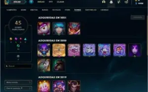 Conta ouro 4 com 12 skins e 40 champs